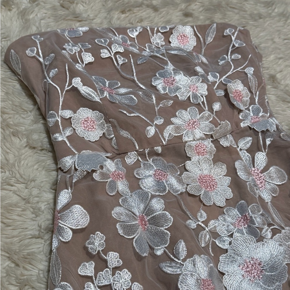 Elliatt White and Nude Floral Appliqué Mini Dress - Picture 5 of 9
